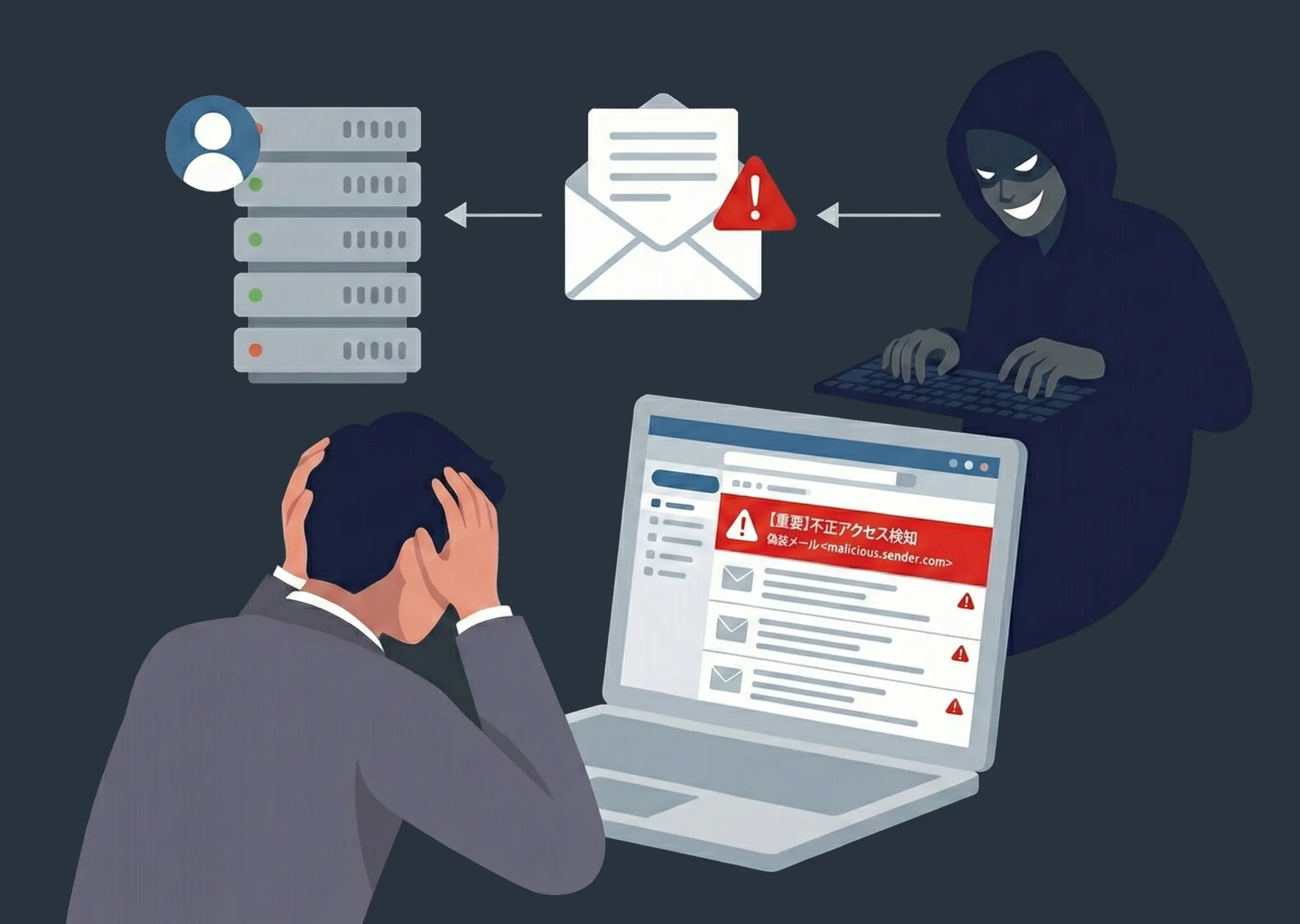 なりすましメール被害を受けている