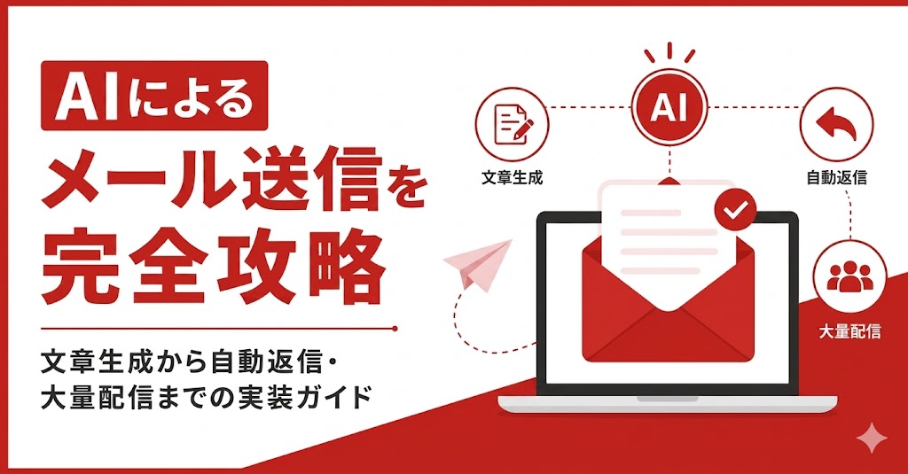AIによるメール送信を完全攻略｜文章生成から自動返信・大量配信までの実装ガイド